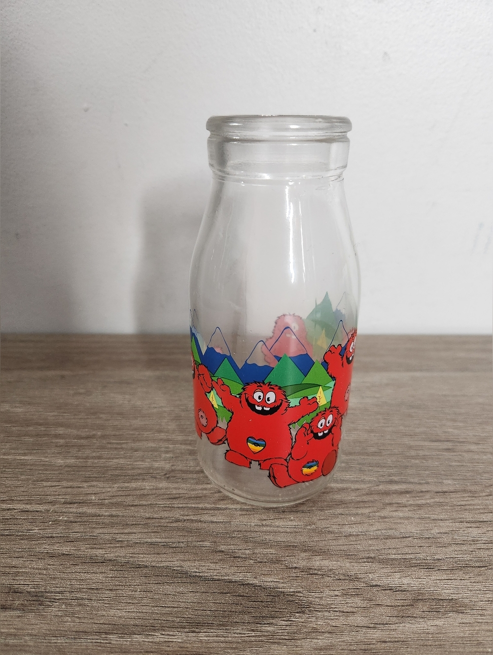 Vintage Rare Cookie Time Cookie Muncher Glass Milk Bottle Retro Collectable